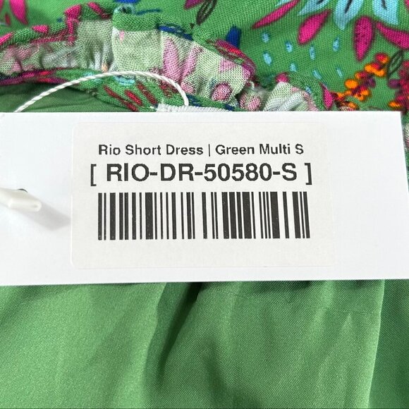 Baltic Born NWT Rio Green Multi Floral Rayon Boho Fairy Short Dress Size S - Picture 13 of 13